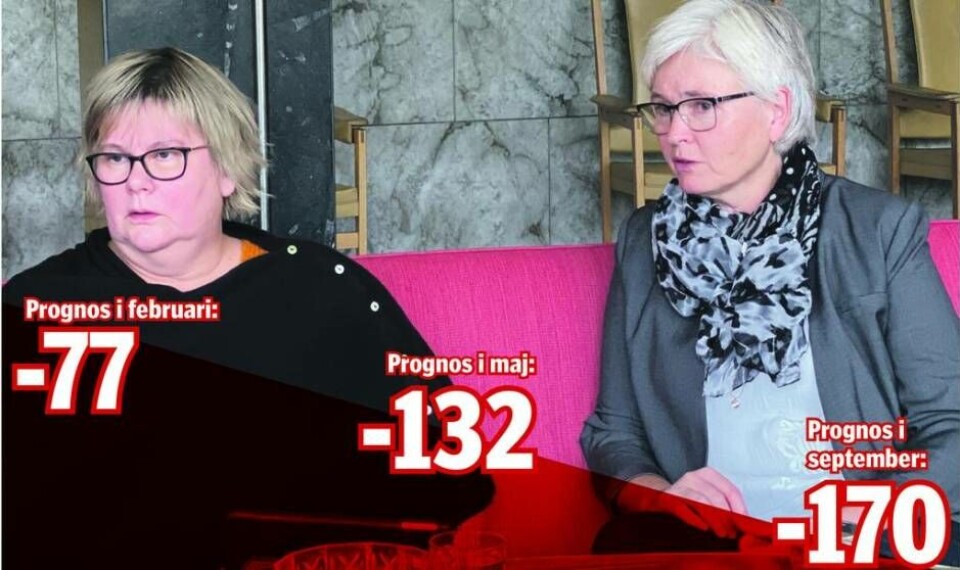 LEDNINGEN. Ann-Louise Molin Östling (S), ordförande i individ- och familjenämnden och förvaltningens direktör Gunilla Westberg på veckans pressträff. Foto: FREDRIK KLEVENHAUS