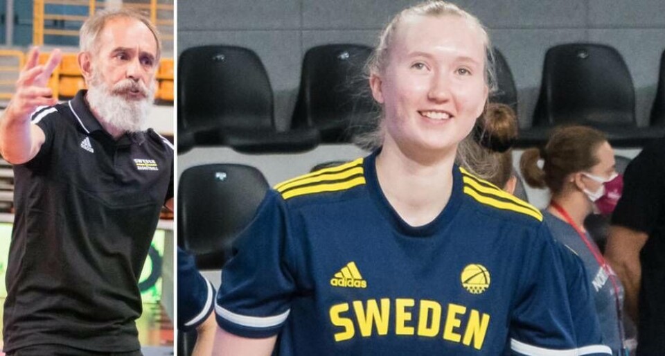 Den svenske förbundskaptenen Marco Crespi hyllar Västeråstalangen Matilda Ekh. ”Hon har potential att bli en toppspelare i Europa”, säger han. Foto: Isac Solinaw, Svensk Basket