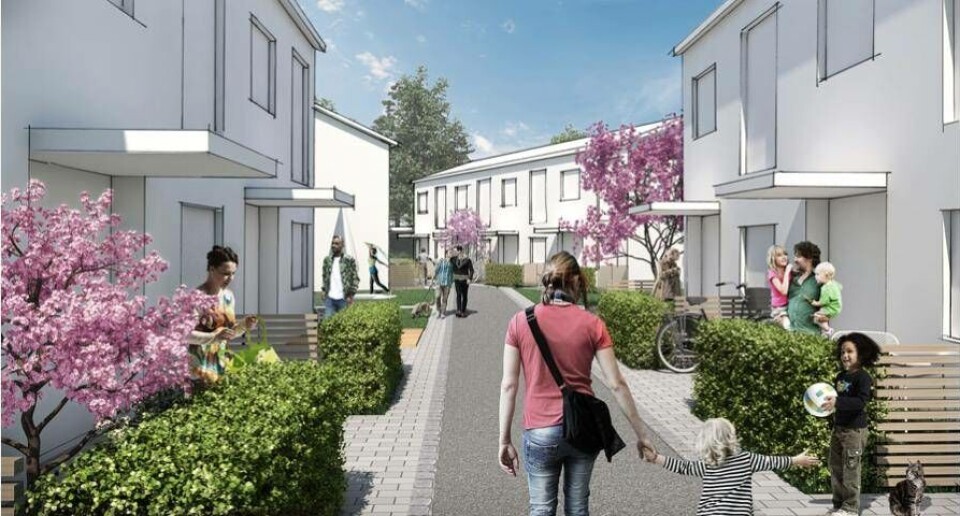 Området Södra Källtorp tar tillvara på det natursköna läget nära Vedboskogen och Wenströmska IP för att uppmuntra till naturnära rekreation. Foto: Illustration: Archus Arkitektur.