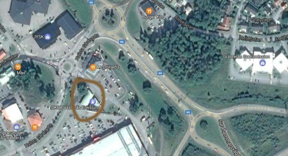 Här skedde rånet. Foto: Google