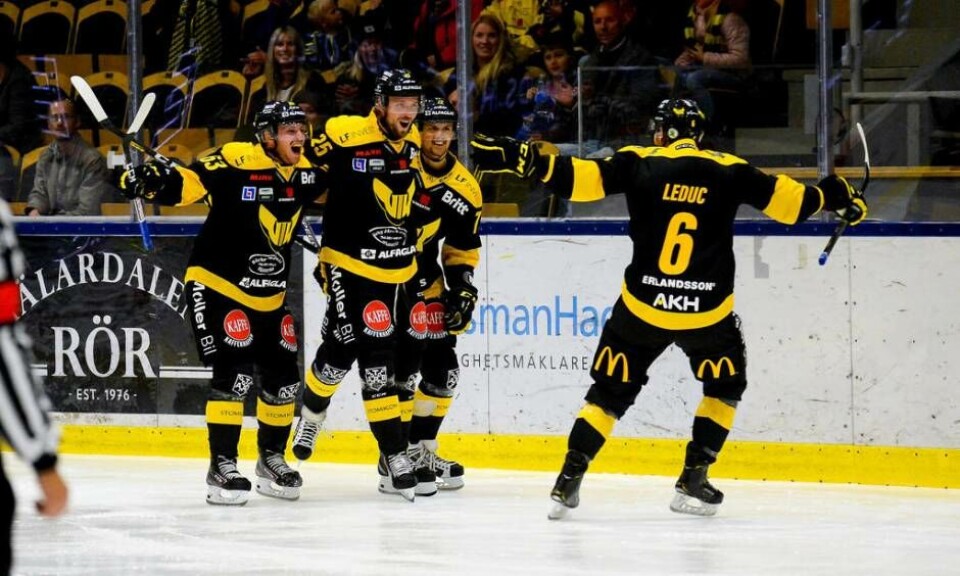 Marcus Bergman gjorde 2–0 direkt i upptakten av den andra perioden. Foto: STEFAN LINDGREN