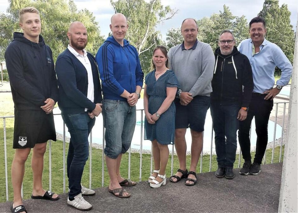 Här är VSS nya styrelse, från vänster Gijs Dijkhuizen, Jörgen Höjlin, Elias Bouvin (ordförande), Angelica Johansson, Fredrik Sterling, Per Strand och Mats Engström. Foto: VSS