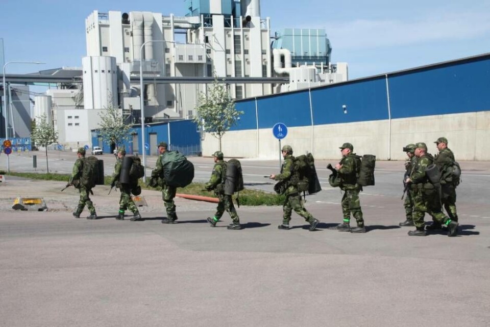 Försvarar. Hemvärnssoldater vid hamnen i Västerås. Foto: Sofie Tejre/Arkiv