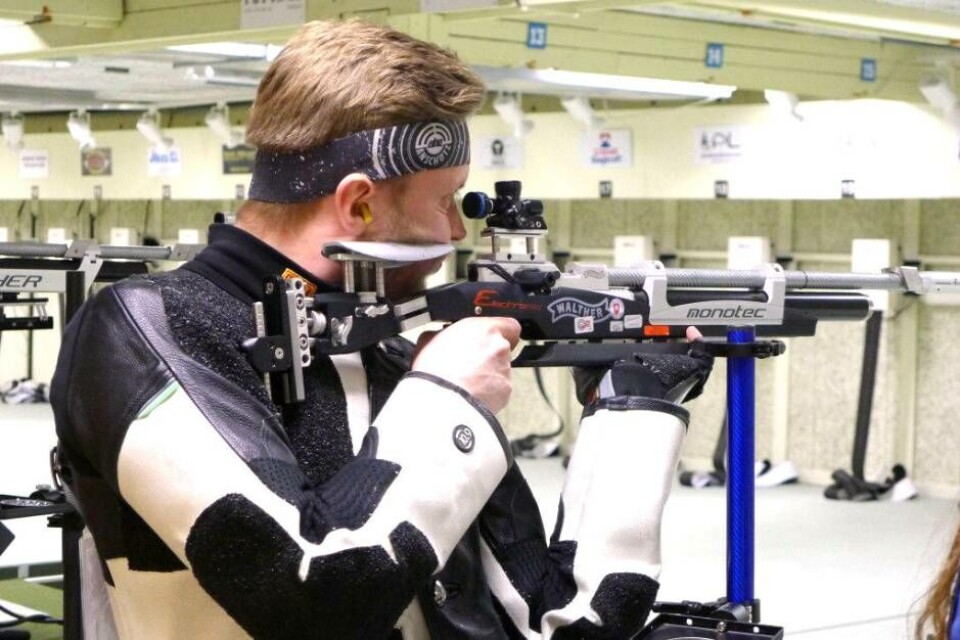 Oscar Wässman i aktion. Foto: Ramselefors Skytteförening