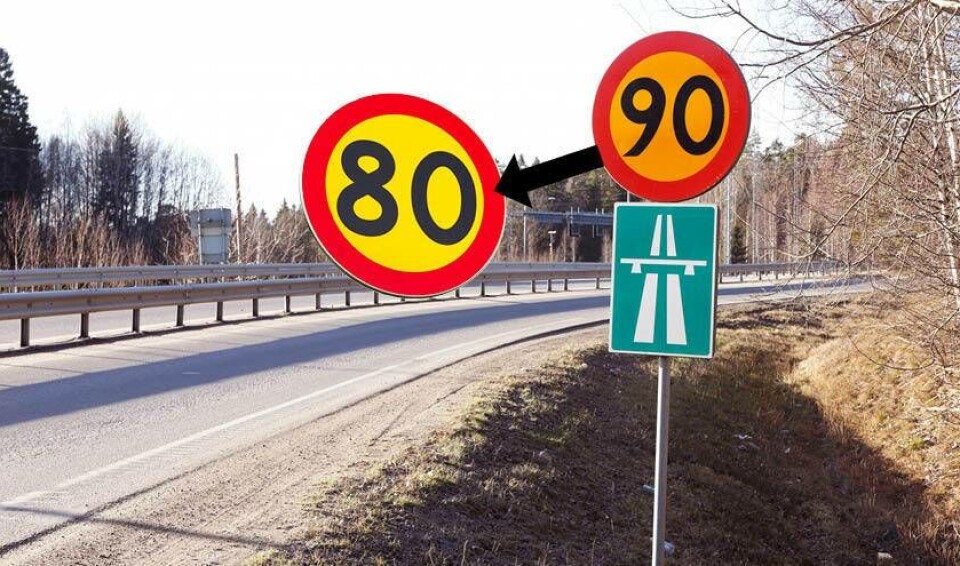 På fyra av länets vägar sänks hastigheten från 90 till 80.