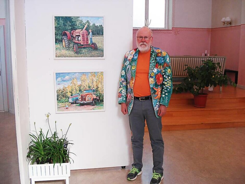 Bil- och mc-konstnär. Leif Ahnlund från vernissagen på Galleri Wission den 26 maj.