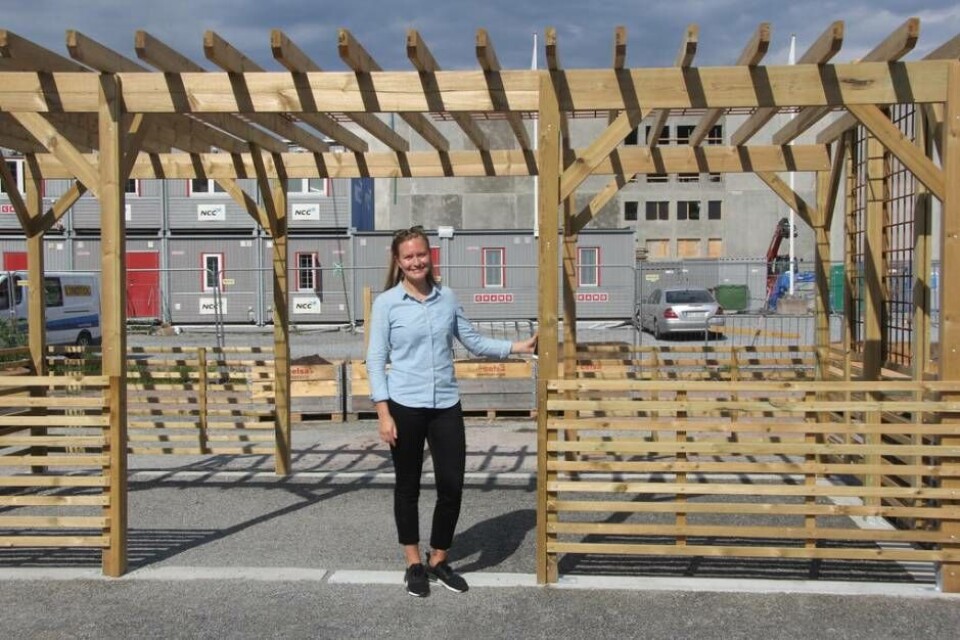 Fanny Forssell är projektledare för pop up-parken på Öster Mälarstrand. Foto: Sofie Tejre