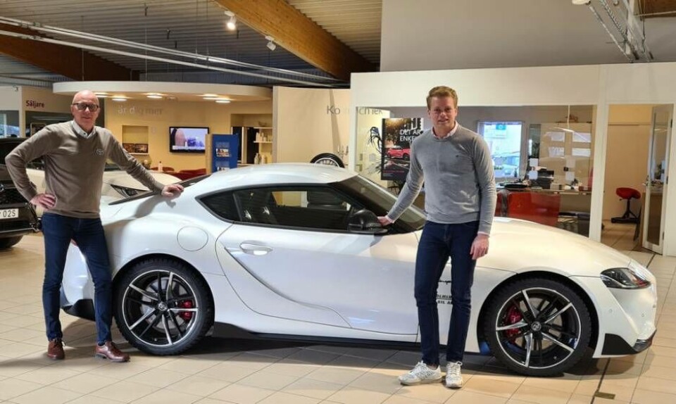 Hans Holmlund och Emil Skärås utgör nya teamet Toyota Gazoo Racing Sweden, som i år ger sig in i racingmästerskapet GT4 Scandinavia. Foto: Toyota Sverige