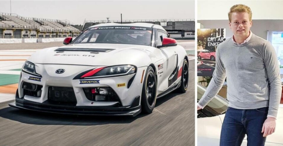 Västeråsföraren Emil Skärås ska tävla i GT4 Scandinavia med en fabriksbyggd Toyota Supra GT4 med 430 hästar. ”Det kan öppna andra dörrar att få köra för ett så stort märke som Toyota”, säger 22-åringen. Foto: Toyota Sverige
