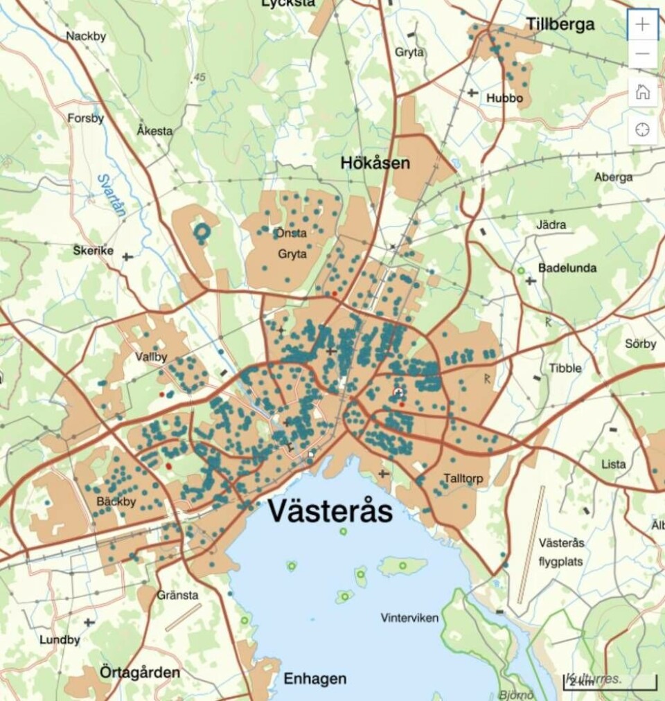 På MSB:s hemsida finns en karta som visar var alla skyddsrum finns.