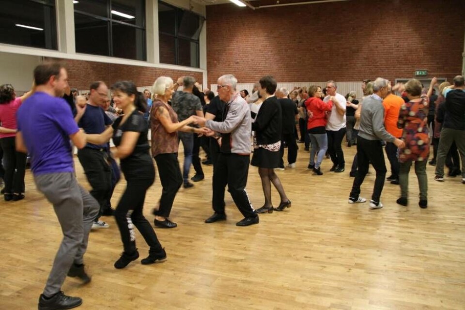 Mängder av dansanta människor samlas på Dreamteams träningskvällar. Foto: Sten Johansson