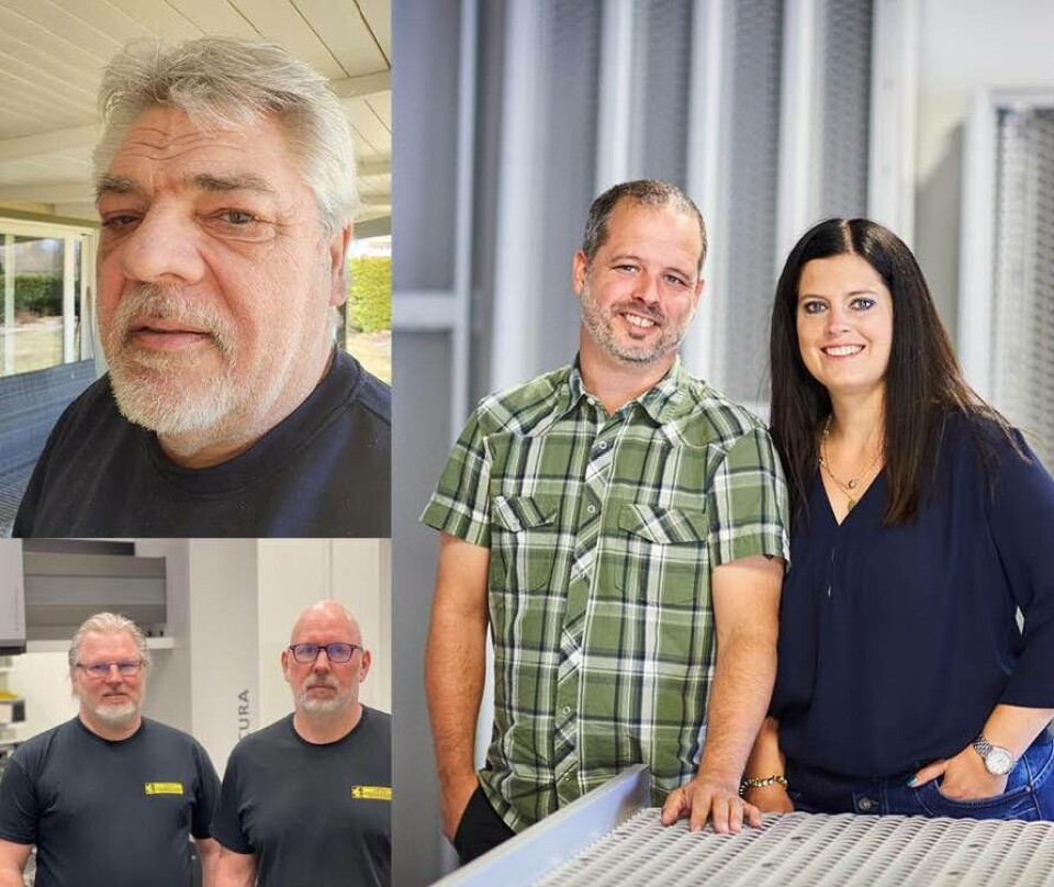 Nominerade. Benny Johansson från Surahammars Elaffär, Thomas och Robert Englund från Lisjö Produktion AB och Fredrik Lingons och Sophie Pettersson från Kvistberga Group AB. Foto: Privat