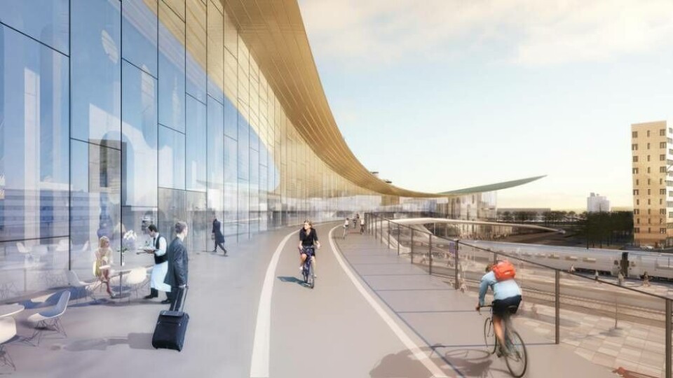 En skiss som visar hur framtidens resecentrum i Västerås kan komma att se ut. Foto: BIG