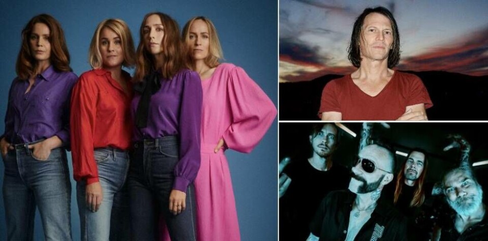 Sahara Hotnights, Jakob Hellman och Mustasch är klara för spelningar på Västerås Officersmäss i sommar. ”Det blir en lång och het sommar”, säger arrangören Björn Carlsson. Foto: Mattias Björklund, Petter Löfstedt och Pressbild
