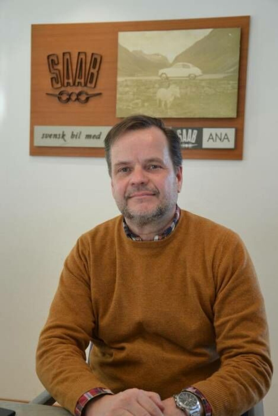 Anders Björkman, son till grundaren Bertil Björkman, äger idag Björkmans bil. Foto: Helena Andersson