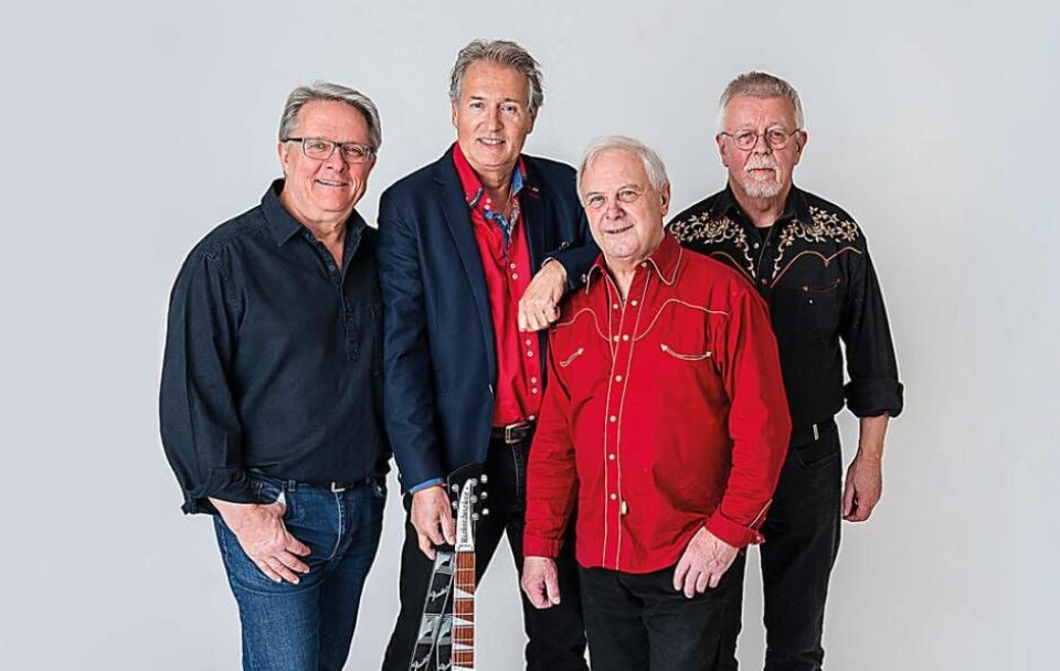 ”Rockgubbar”. Rocklelles, från vänster: Peter Håkansson, Lennart Roos, Bruno Günther och Sven Lundstedt. Foto: Pressbild