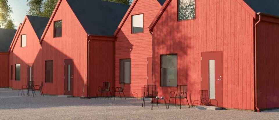 Nytt boende på Rocklunda. Så här kommer hotellstugorna i den nya stugbyn på Rocklunda att se ut när de står färdiga till sommaren. Foto: illustration: Quality Living i Västerås