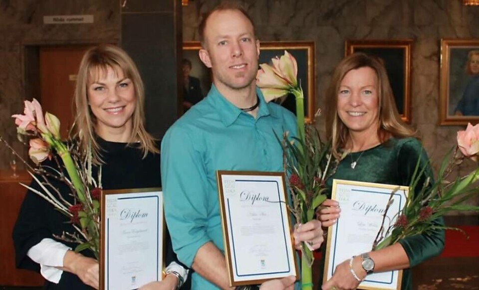 Anna Engelmark, ABB Industrigymnasium, Niklas Alm, Viksängsskolan och Lisa Welén, Slottsträdgårdens förskola. Foto: Västerås stad