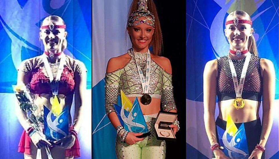 Trippelvinnare. Dansverkstans Olivia Kungsman med sina tre SM-titlar i Slow, Disco och Engelsk freestyle. Foto: Dansverkstan