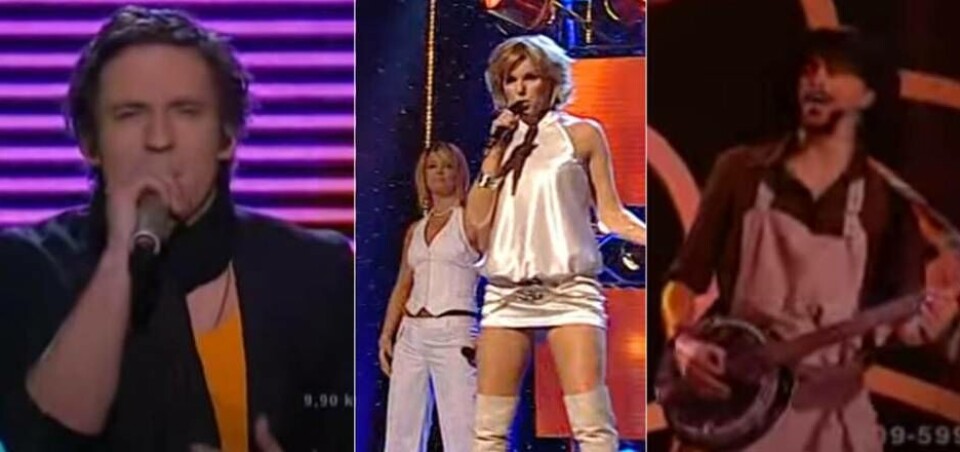 Fronda, Pandora och... vem? Ja, Mattews Green gjorde ett oväntat inhopp med Rednex i Mellon 2006. Foto: SVT