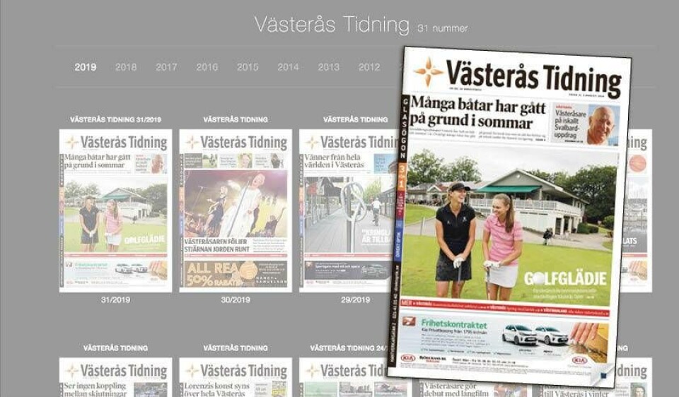 Läs helgens Västerås Tidning som e-tidning