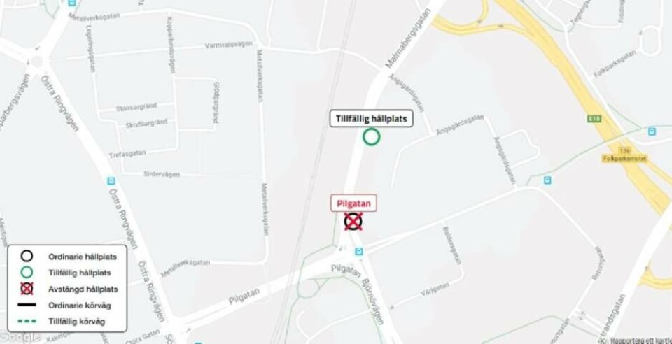 Busshållplats flyttas tillfälligt