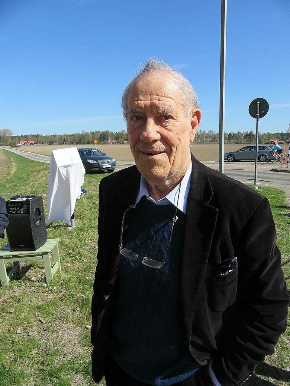 Svenska Akdaemiens Per Wästberg medverkade vid invigningen. Foto: Bengt Wallén