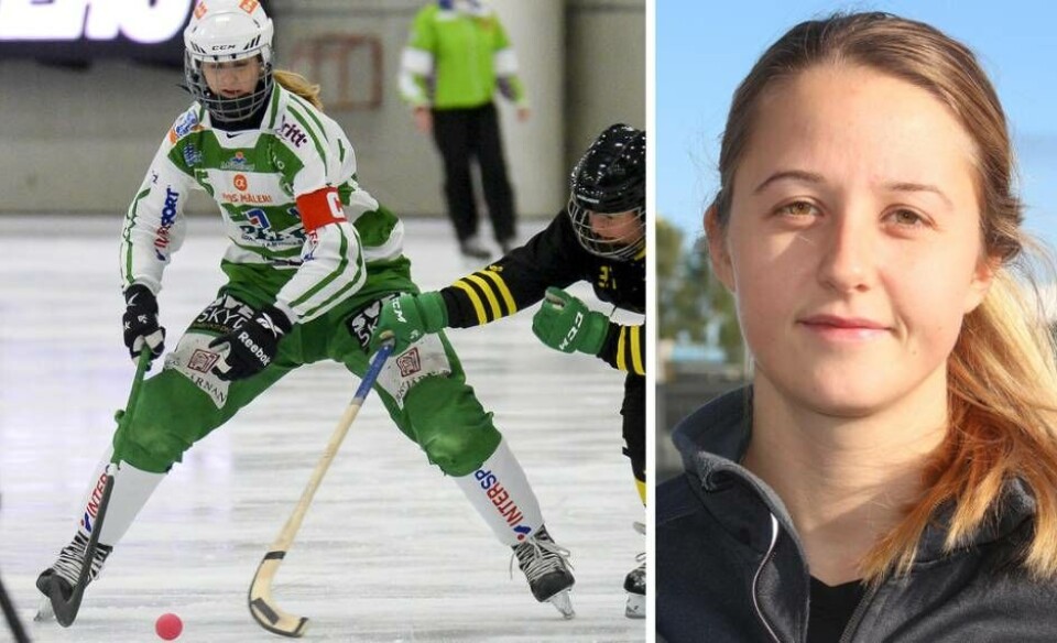 Malin Persson kom till VSK 2016 och har bland annat varit med om att vinna dubbla SM-guld. Nu finns chans till flera titlar i den grönvita dressen. Foto: Stefan Lindgren och Helena Andersson