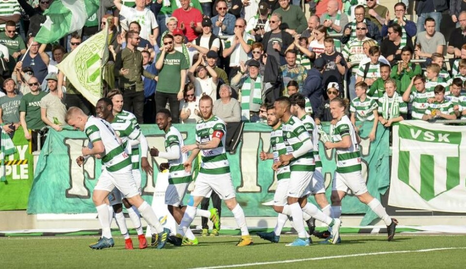 Simon Johansson gjorde bägge VSK:s mål i matchen mot Syrianska Foto: STEFAN LINDGREN/ARKIV