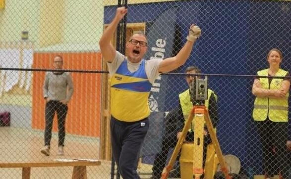 VFK:s Fred Schumacher tog guld i hemmahallen i viktkastning vid senaste veteran-SM i höstas. Foto: Felix Siljeback Larsen