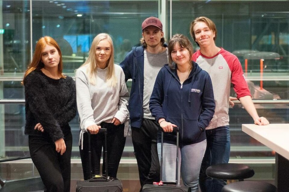 På resa. Eleverna från Rudbeckianska gymnasiet reste från Arlanda till Los Angeles i onsdags.