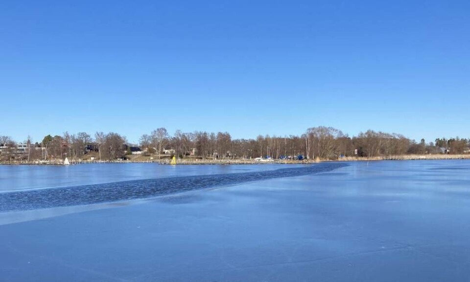 Råköppningen sträcker sig från Tegeludden ut mot Östra Holmen. Foto: Nils-Erik Hjelmer