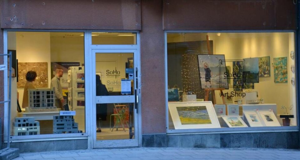 Soho Artshop på Stora gatan 18 är en av utställningslokalerna. Foto: Helena Andersson