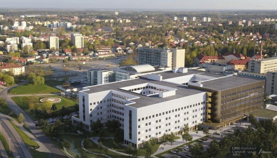 Illustration på nya akutsjukhuset i Västerås. Foto: Region Västmanland/LINK arkitektur/Carlstetds arkitekter/TMRW.