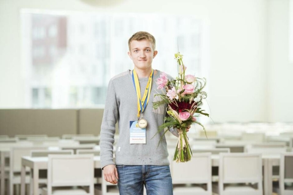 Erik Norman som framgångsrikt tävlade i Yrkes VM i Abu Dhabi. Foto: Viktor J Fremling