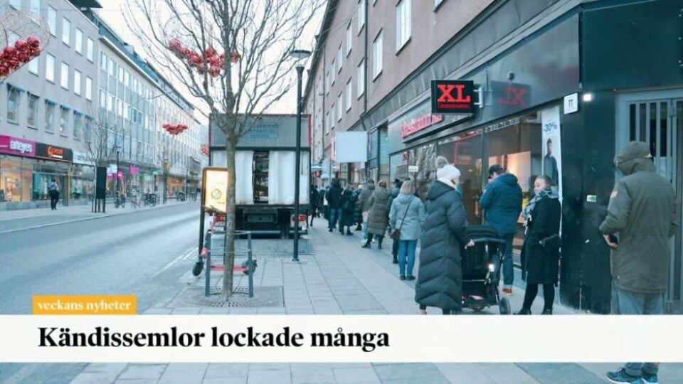 Kön ringlade lång när Sébastien Boudet var och bakade semlor vid Bageri April i Västerås city. Kön ringlade lång när Sébastien Boudet var och bakade semlor vid Bageri April i Västerås city.