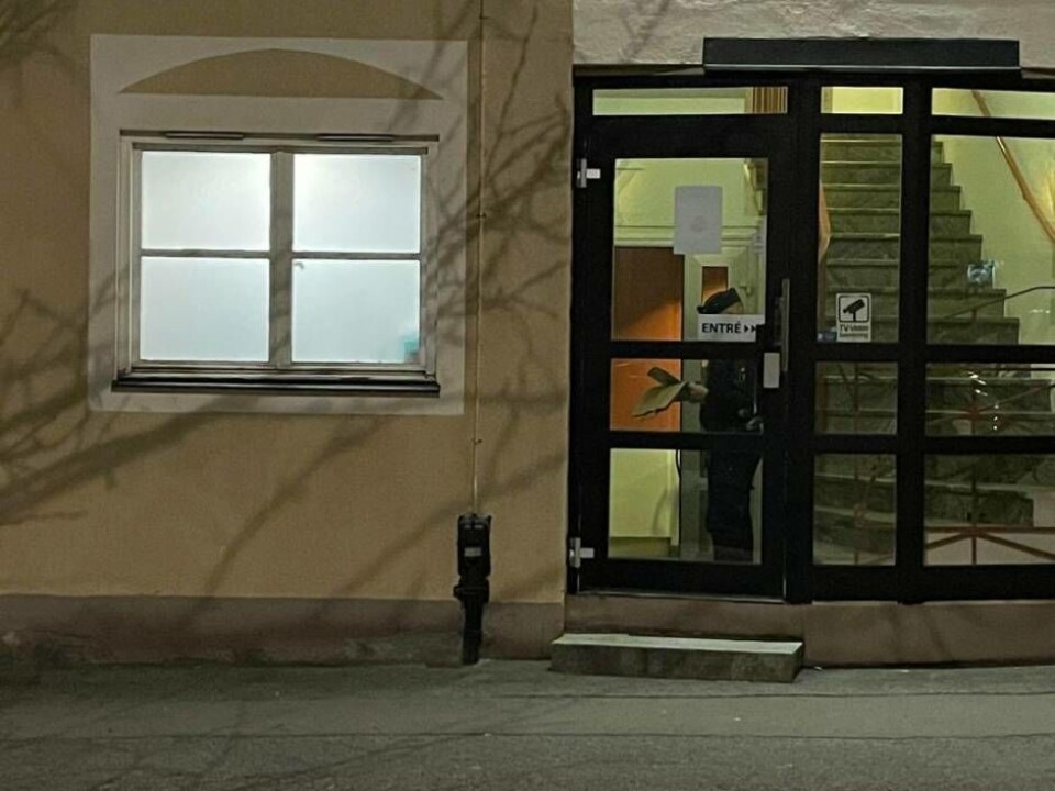 Polisen utredde ett knivdåd som inträffade på Östermalm i centrala Västerås. Foto: Jonas Edberg