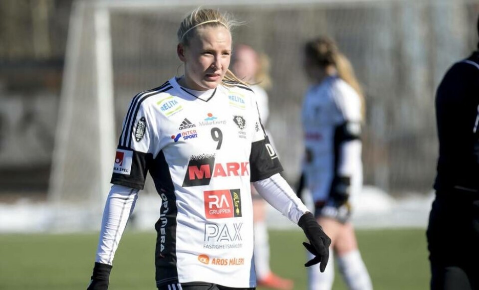 Cassandra Korhonen gjorde BK30:s mål mot Böljan. Foto: STEFAN LINDGREN/Arkiv