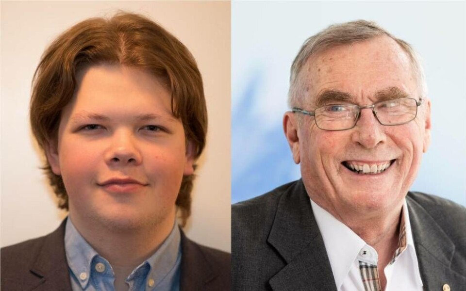 Yngst och äldst i politiken. 18-årige Carl Wikgren (MED) är yngst. 75-årige Erik Ödmansson (L) är äldst. Foto: Privat / Magnus Fröderberg/Liberalerna Västerås