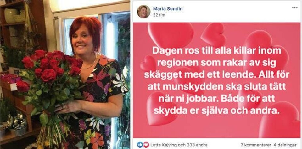 Lotta Kajving startade Facebook-gruppen Dagens ros i Västerås. Under coronakrisen har antalet inlägg ökat lavinartat.