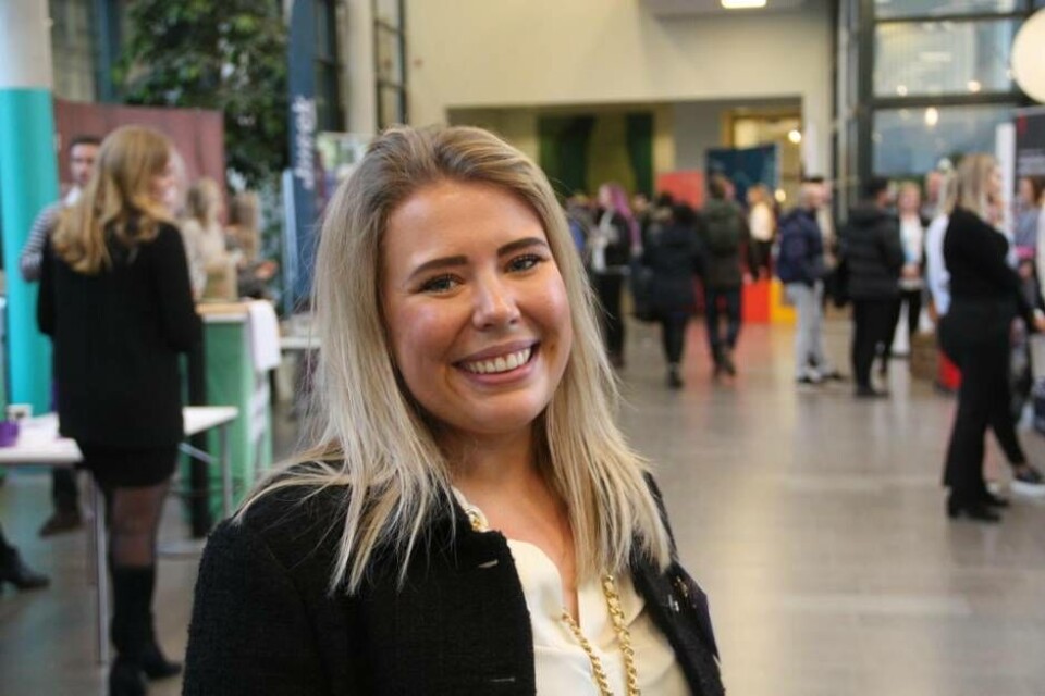 Jessica Lind, en av arrangörerna bakom Arbetsmarknadsmässan. Foto: FREDRIK KLEVENHAUS