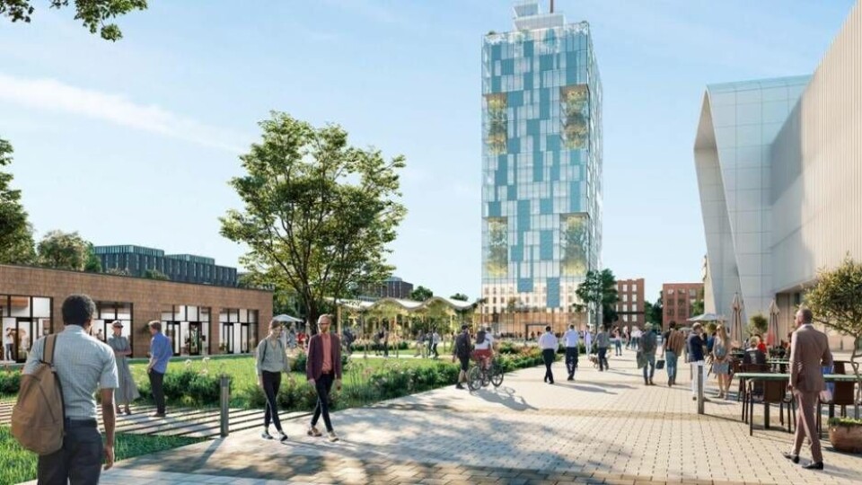 Finnslätten behöver utvecklas för att kunna möta framtidens företag och medarbetare. Illustration över Campustorget av Tovatt Architects & Planners. Foto: Tovatt Architects & Planners