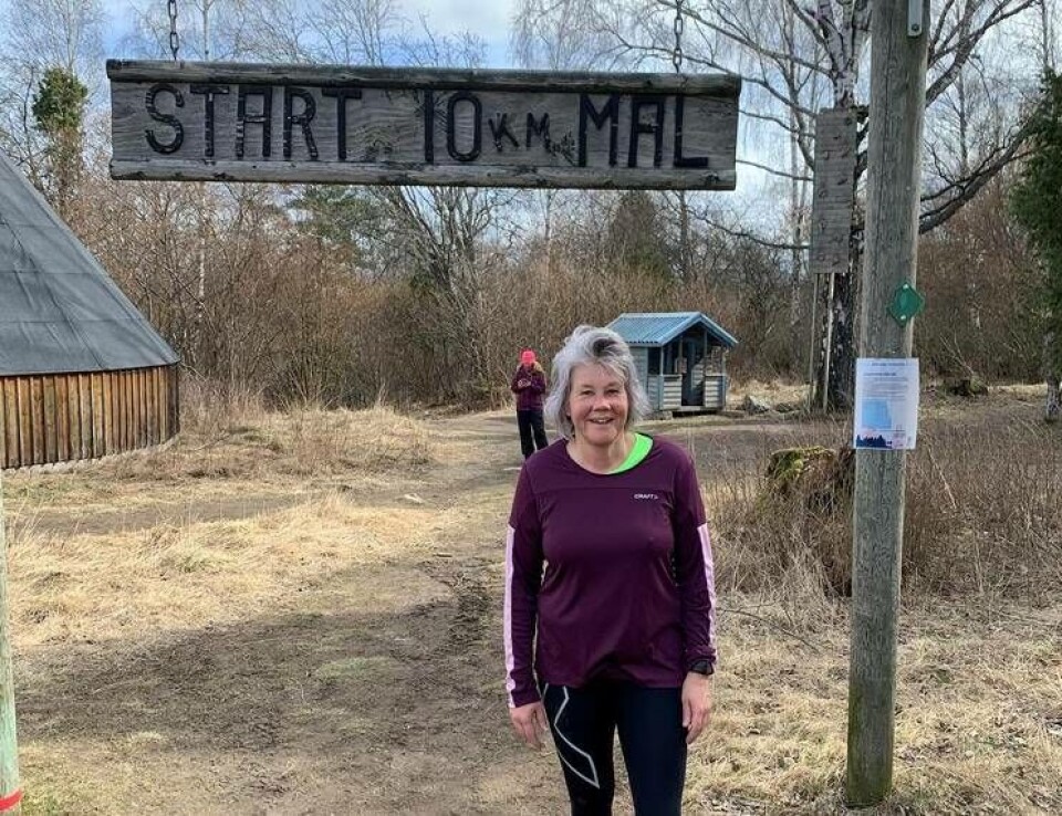 Träningspass. Efter avslutad träning på Björnöns milslinga. Foto: Privat