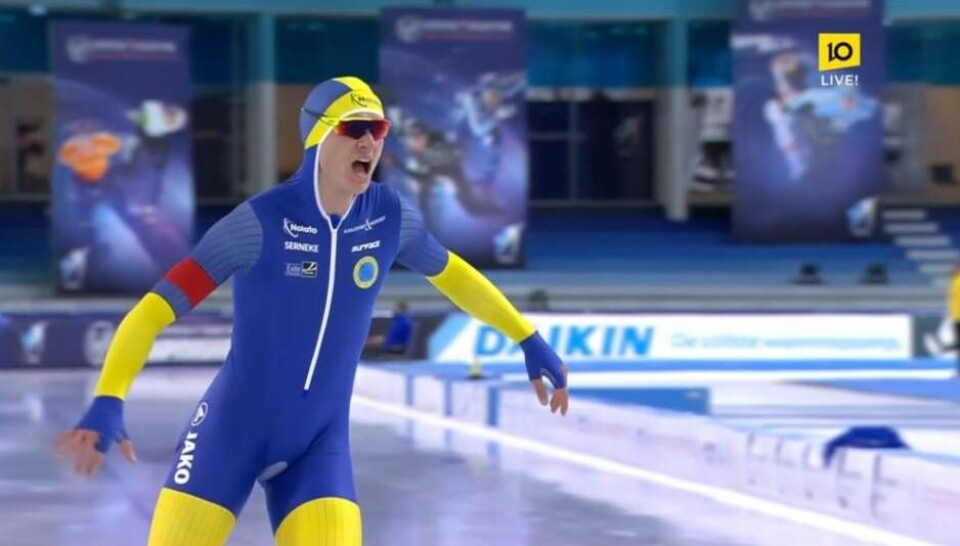 Nils van der Poel ny världsrekordinnehavare på 10 000 meter och dubbel världsmästare. Foto: TV10