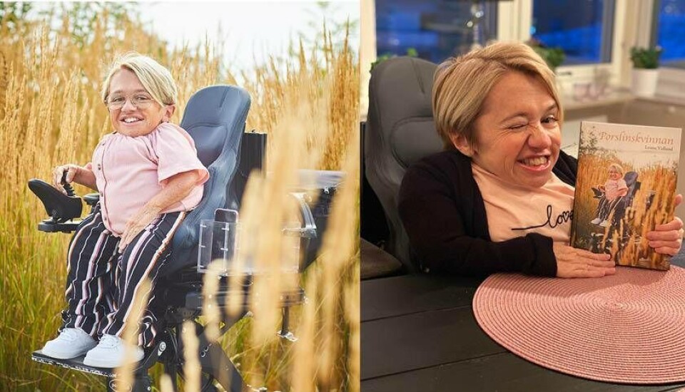 Louise Vidlund med sin bok Porslinskvinnan, en bok om att gå glad igenom ett tidvis smärtsamt liv. Foto: Pia Nordlander (BildN) / Privat Louise Vidlund med sin bok Porslinskvinnan, en bok om att gå glad igenom ett tidvis smärtsamt liv. Foto: Pia Nordlander (BildN) / Privat