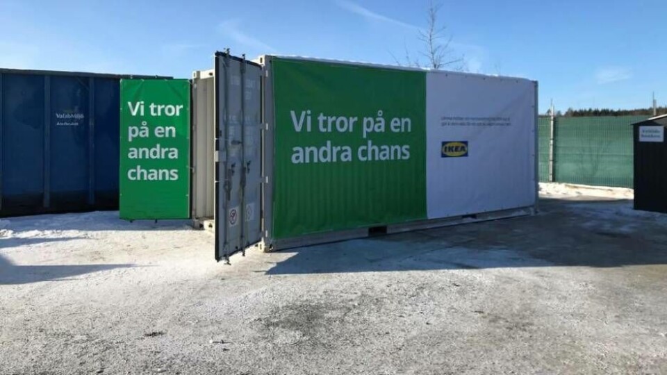 Ikeas nya container på Återbruket Himmeta i Köping. Här tas begagnade möbler och heminredning emot för att få nya hem. Foto: Foto: Camilla Johansson, IKEA