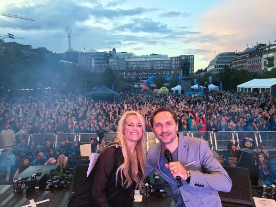Radioprofilerna Laila Bagge och Roger Nordin från en tidigare festival. Foto: Pressbild