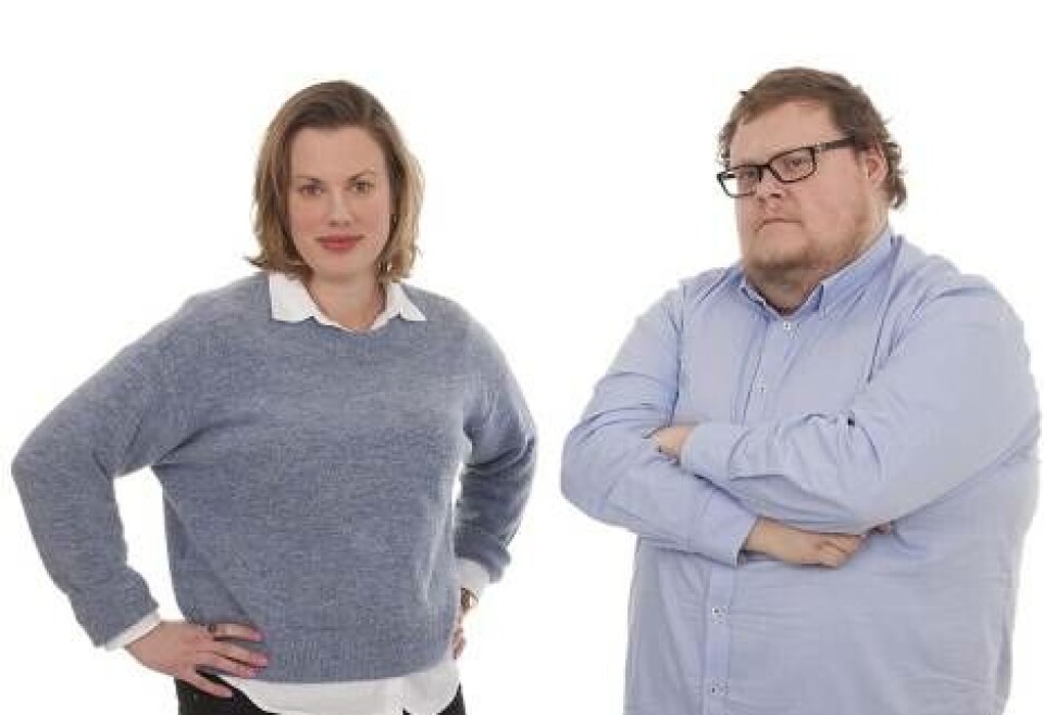 Västerås Tidnings valteam: Sofie Tejre och Fredrik Klevenhaus. Foto: Per Helgoson