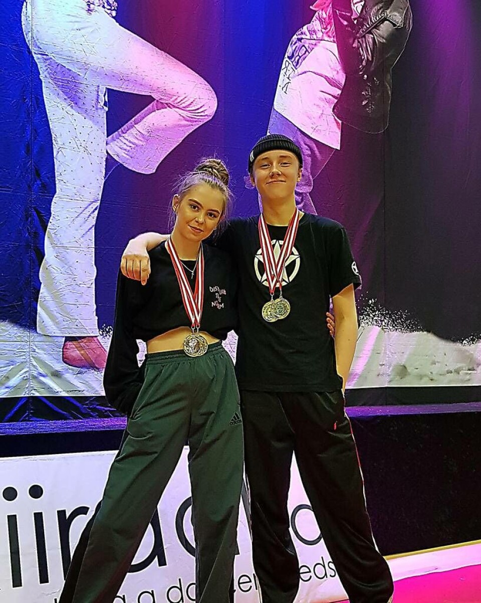 Elvira Johansson och Elliot Kungsman – bäst i Norden på hiphop-dans. Foto: Ferry Laszlo