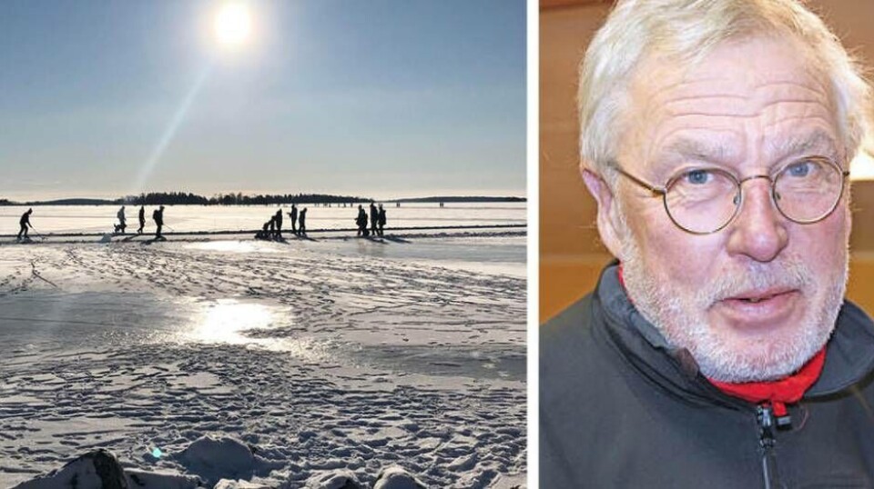 1000-tals västeråsare var ute på Mälarisen den gångna helgen och nyttjade den upplogade skridskobanan som Nils-Erik 'Plog-Nisse' Hjelmer och kollegorna i Västerås ideella plogare jobbat med. Foto: Jonas Bergkvist/Sofie Tejre